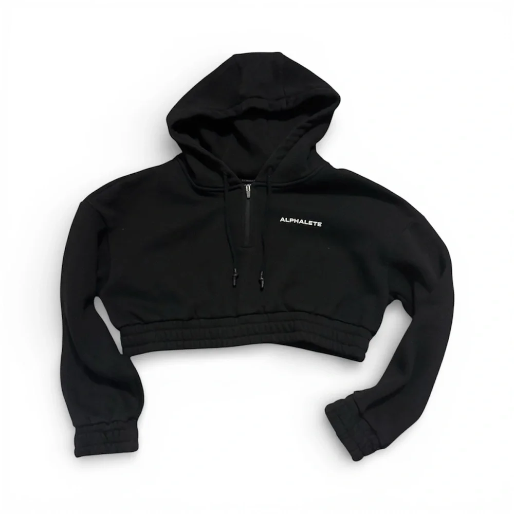 Alphalete Women's Brushed Fleece Half-Zip Crop Hoodie size S - Picture 4 of 9